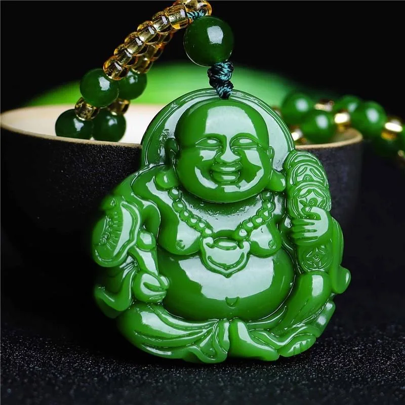 Jewelry & Watches Sp Zo O - Çin yeşil yeşim Maitreya buda kolye