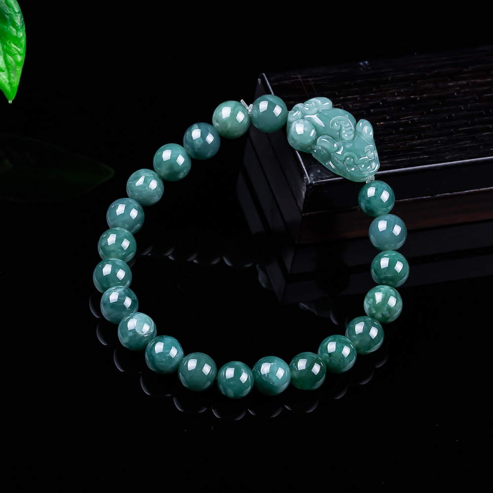 Jewelry & Watches Sp Zo O - Doğal Birmanya Jadeite Pixiu Bilezik Vintage