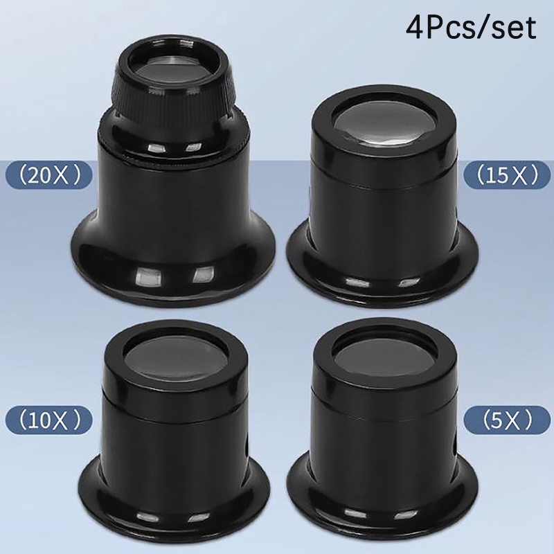 Jewelry Watches Repair - 4 adet/set Göz Büyüteçleri 5x/10x/15x/20x Saat