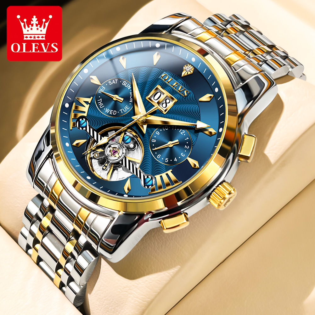 Mens Mechanical Watch - OLEVS Erkekler Saatler Lüks Moda Ince