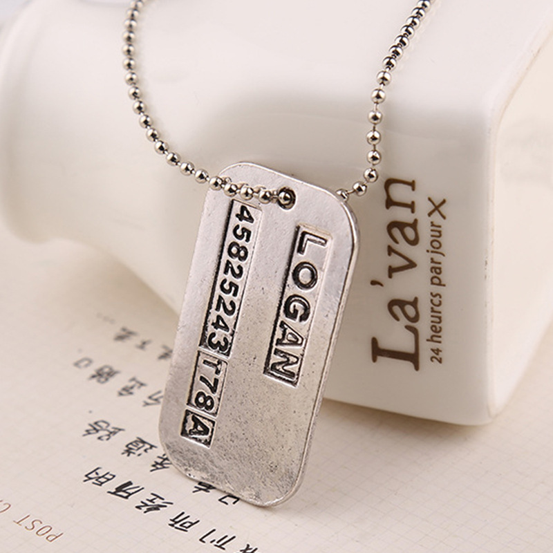 Mens Dog Tag Necklace - X Erkekler Kolye Logan Hugh Jackman