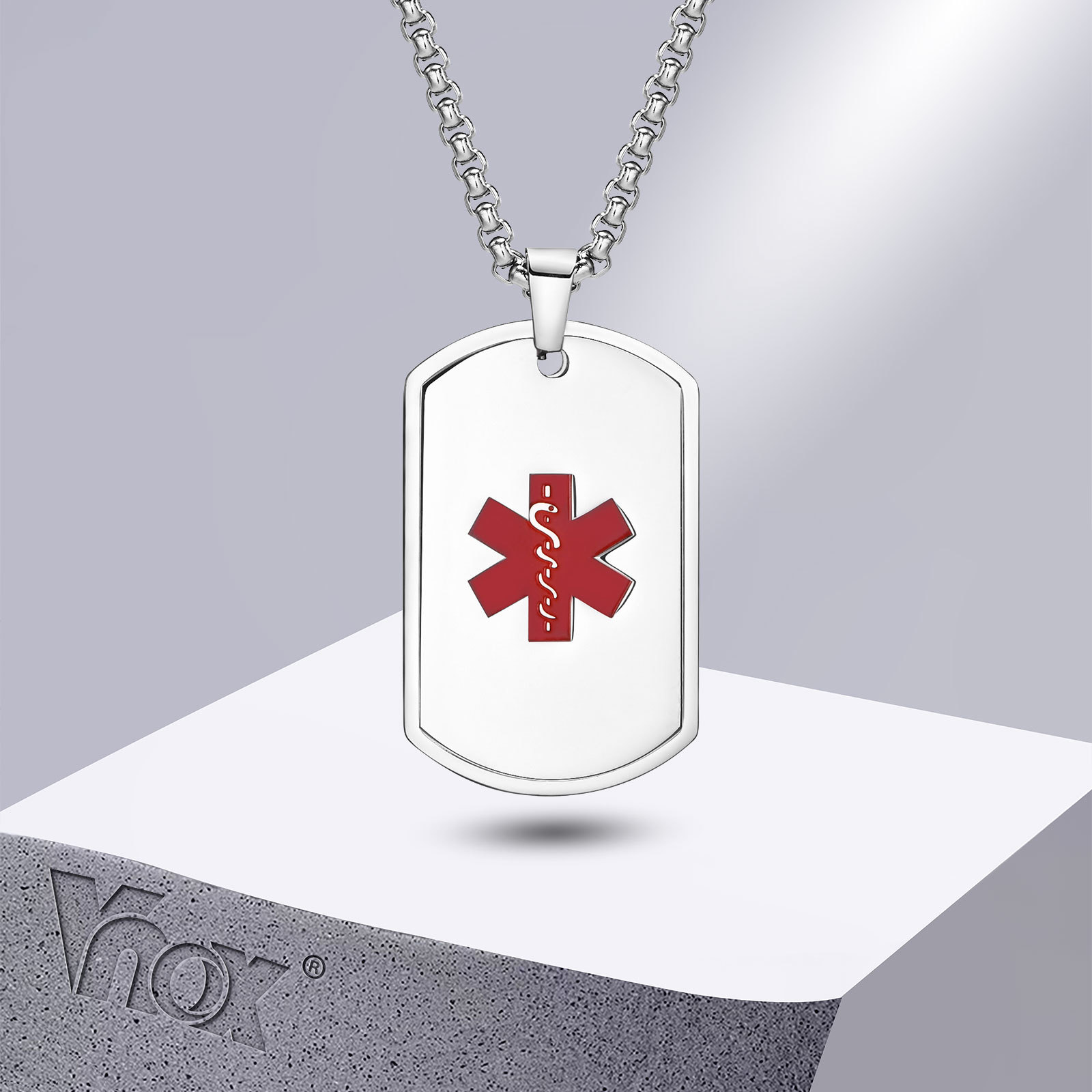 Vnox Tıbbi Uyarı KIMLIK Kolye  - Mens Dog Tag Necklace incelemesi ve fiyatı