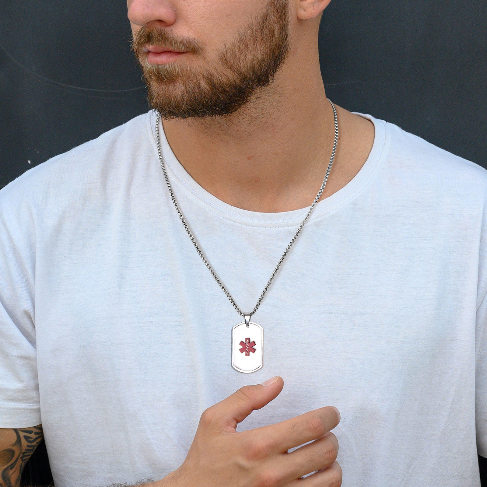 Vnox Tıbbi Uyarı KIMLIK Kolye  - Mens Dog Tag Necklace incelemesi ve fiyatı