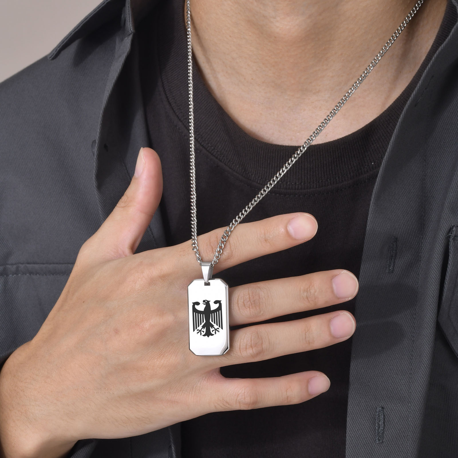Erkekler için Alman Kartalı Ka - Mens Dog Tag Necklace incelemesi ve fiyatı