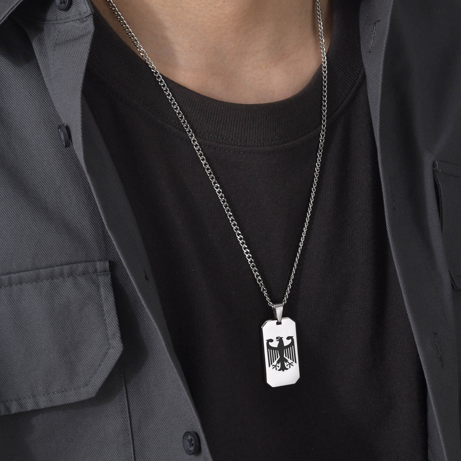Erkekler için Alman Kartalı Ka - Mens Dog Tag Necklace incelemesi ve fiyatı